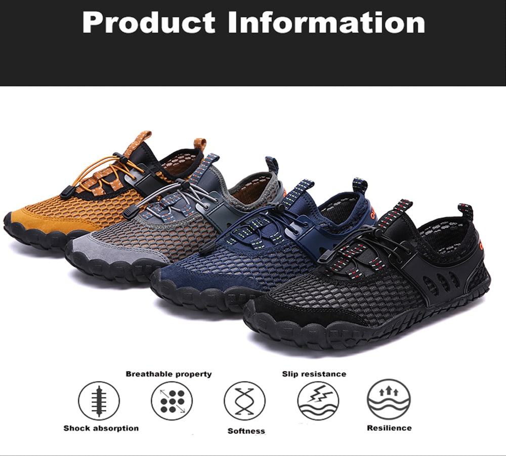 ZEACAVA Men Leisure Hiking Outdoor Sports Shoes- Gray EU 47