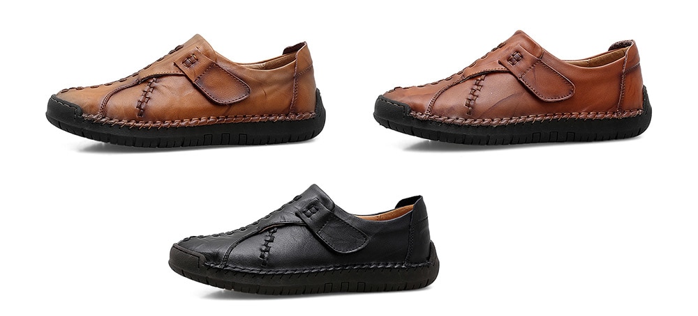 Trendy Soft Slip-on Leather Casual Shoes for Men- Chestnut EU 47