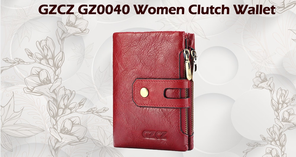 GZCZ GZ0040 Women Wallet Short Clutch Bag Money Bag Case- Plum Purple