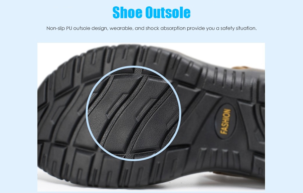 Men Fashion Round Toe Breathable Outdoor Beach Casual Sandals- Light Brown 45