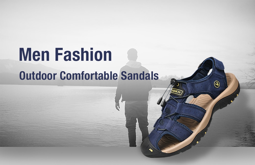 Fashion Outdoor Slip Sandals for Men- Golden brown EU 41