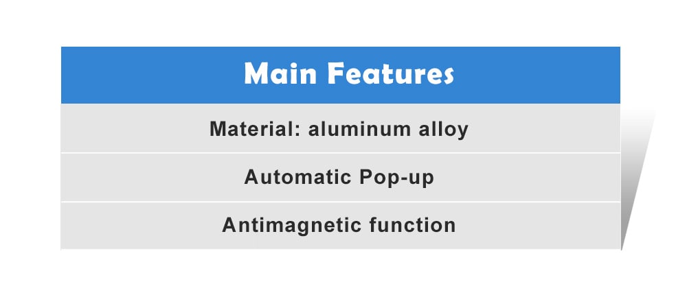 KB004 Aluminum Business Card Box Automatic Pop-up - Deep Sky Blue