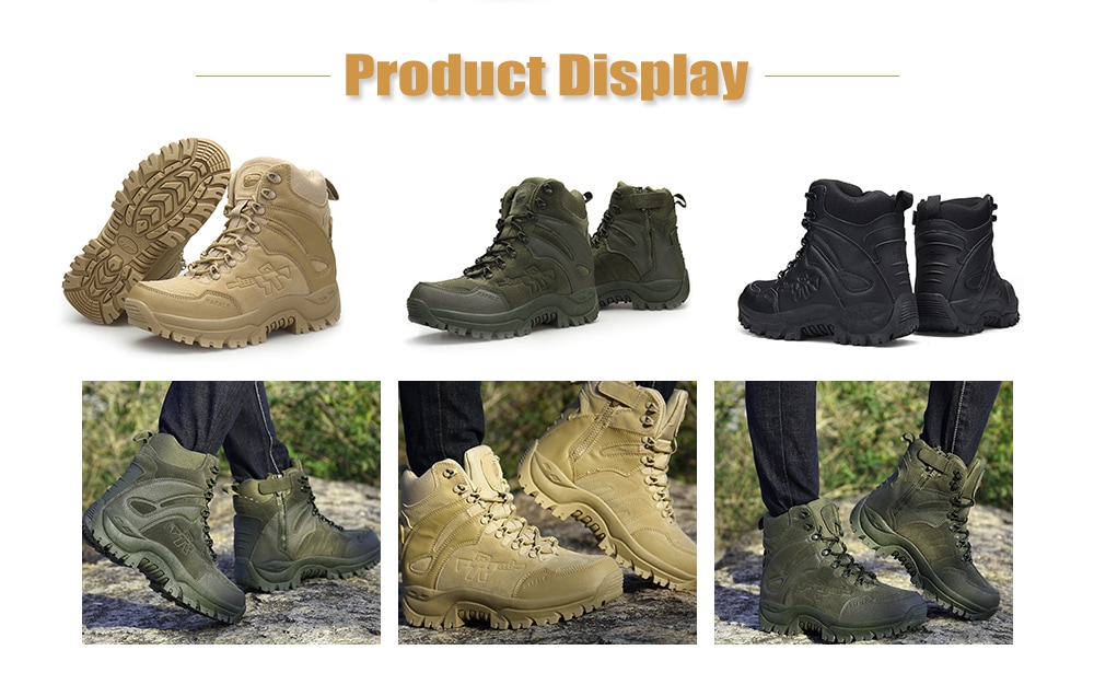 Outdoor Anti-slip Durable Warm Sports Boots for Men- Tan 39