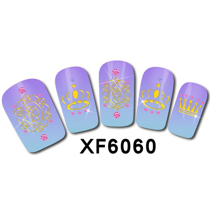 XF Lovely Hot Stamping Nail Art Sticker- Green 04