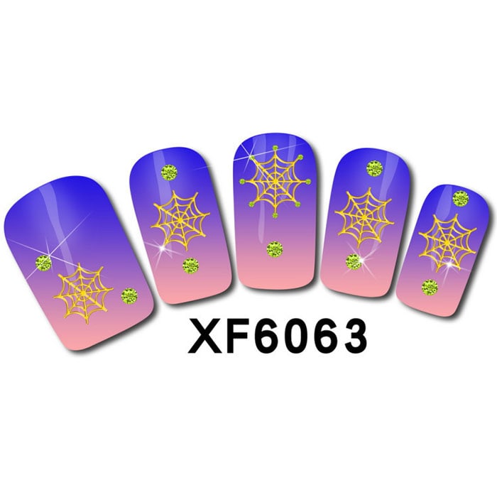 XF Lovely Hot Stamping Nail Art Sticker- Green 04