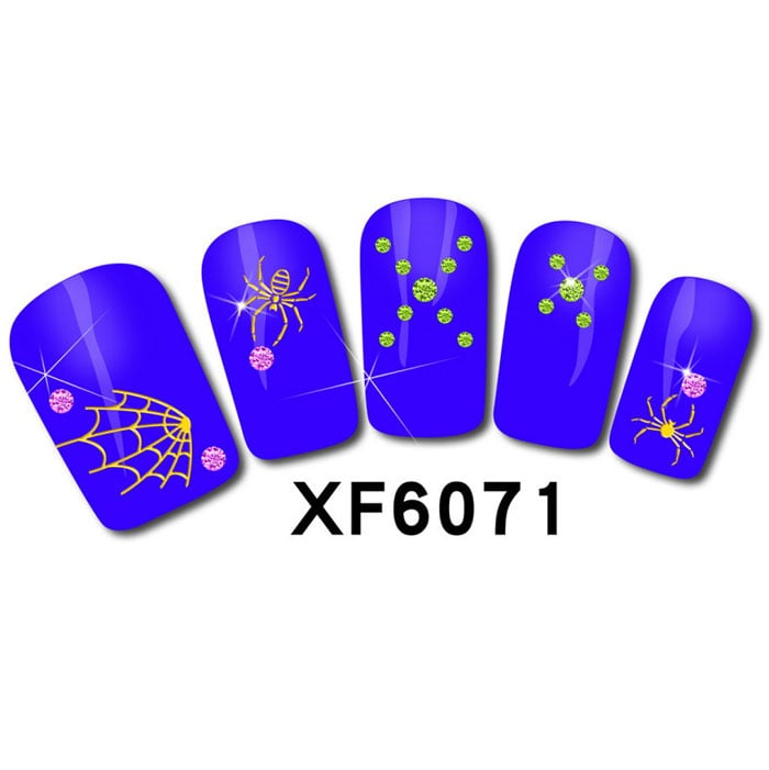 XF Lovely Hot Stamping Nail Art Sticker- Green 04