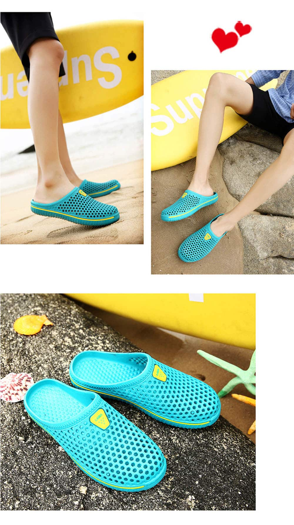 Men Honeycomb Environmental Beach Slippers Summer Shoes- Green 42