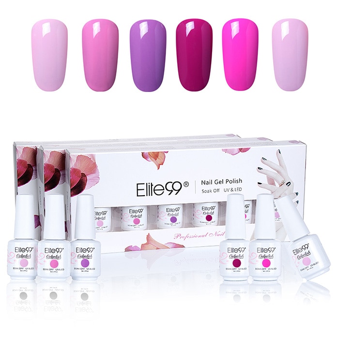 6 Colors UV LED Soak Off Elite99 Gel Polish Nail Art Set- #01