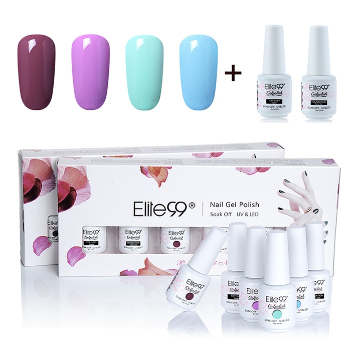 6Pcs UV LED Soak Off Elite99 Gel Polish Lacquer Nail Set- #01