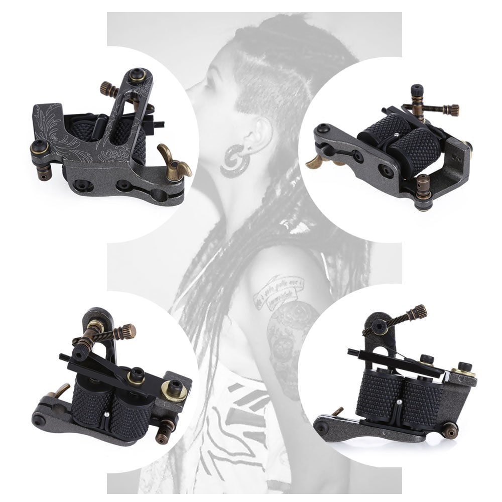 Shader 8 Wraps Coils Tattoo Machine Gun Aluminum Alloy Equipment Supply- Gray