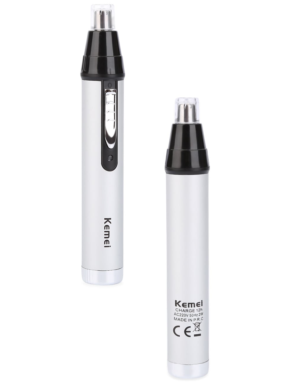 KM - 6652 Multifunctional Rechargeable Nose Hair Trimmer- White and Black EU Plug