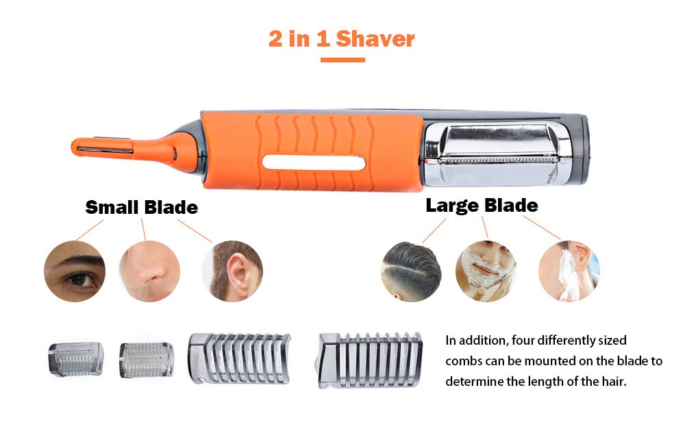 Multi-function 2 in 1 Hair Trimmer with 4 Comb- Light Salmon