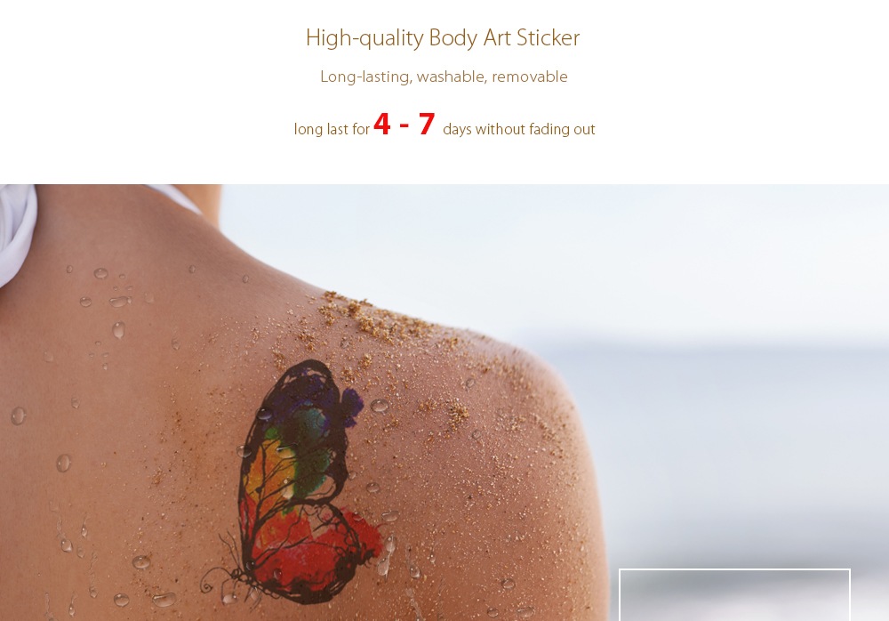 RC - 394 Fashion Body Art Sticker Removable Waterproof Temporary Tattoo Sexy Decal- Blue BUTTERFLY