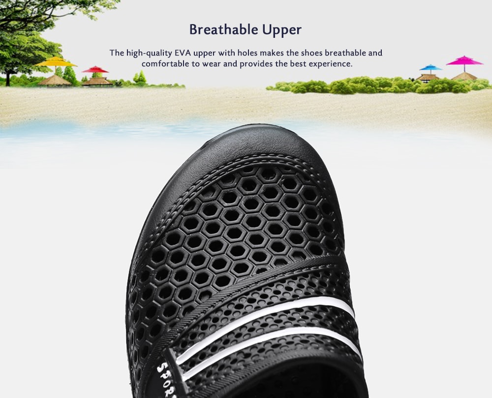 Trendy Summer Anti-slip Hollow Slippers for Men- White 43