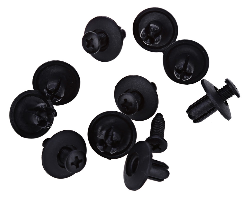 50pcs 1700 Universal 8MM Plastic Vehicle Door Fastener Buckle Auto Interior Panel Fixed Clip- Black