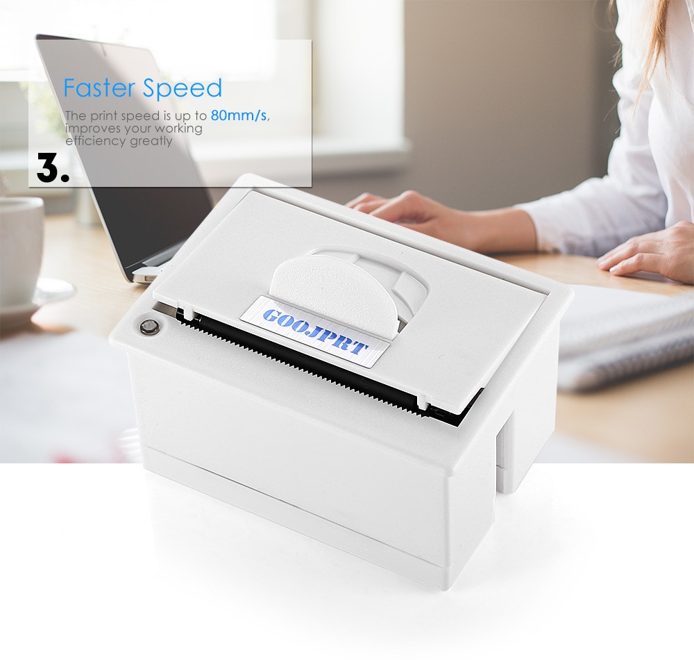 GOOJPRT QR204 58mm Super Mini Embedded Receipt Thermal Printer- White