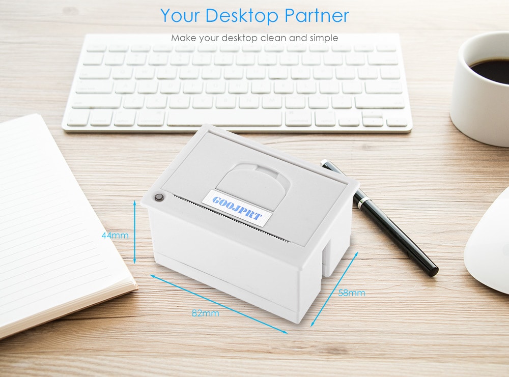 GOOJPRT QR204 58mm Super Mini Embedded Receipt Thermal Printer- White