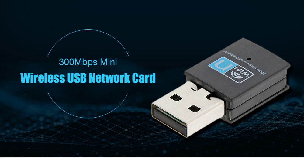 Mini USB 300Mbps WiFi Wireless LAN Network Internet Adapter 802.11n/g/b- Black