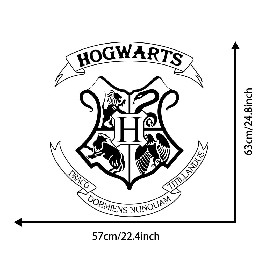 Hogwarts Sign Car Creative Decoration Sticker Removable- Black 57*63cm