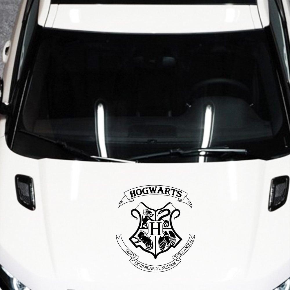 Hogwarts Sign Car Creative Decoration Sticker Removable- Black 57*63cm