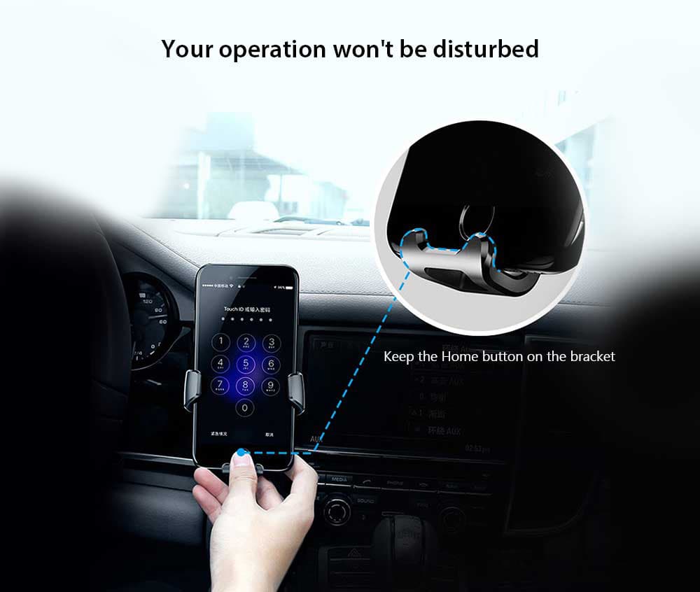 Car Gravity Navigation Bracket Phone Holder- Black Regular