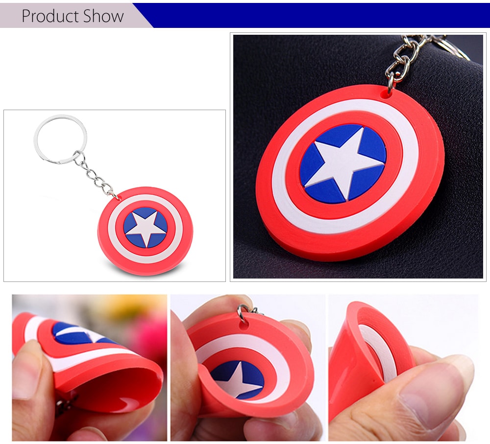 Cute Cartoon Keychain Soft Plastic Keyring Pendants Accessory- Red