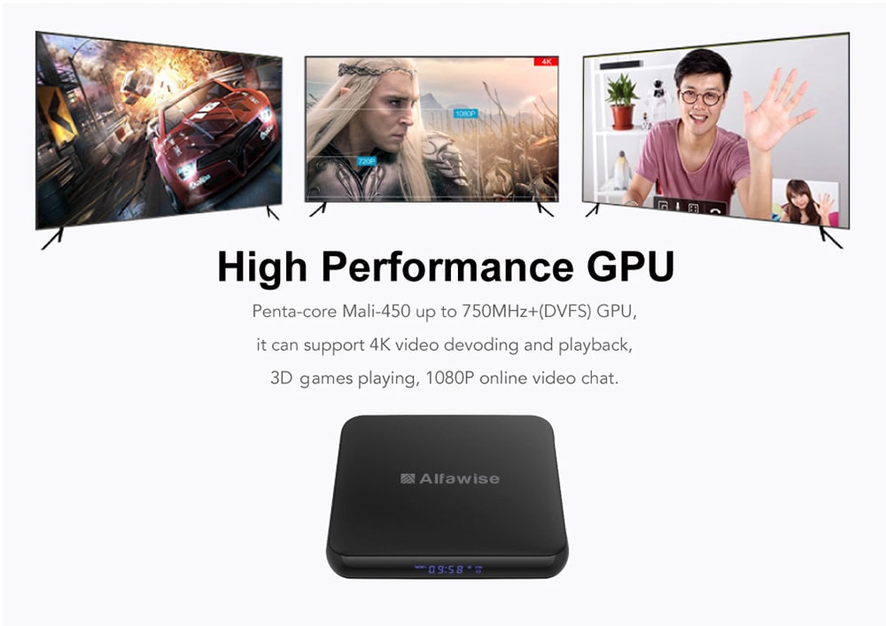 Alfawise S95 TV Box - EU PLUG 2GB RAM + 16GB ROM- EU Plug 1GB RAM + 8GB ROM