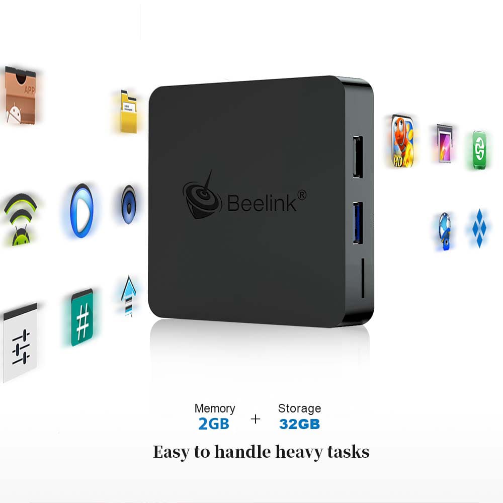 Beelink GT1 MINI TV Box with Voice Remote Amlogic S905X2 / Android 8.1 /  2.4G + 5.8G WiFi / 1000Mbps / USB3.0 / BT4.0 / Support 4K H.265- Black 2GB DDR4+32GB ROM  EU Plug