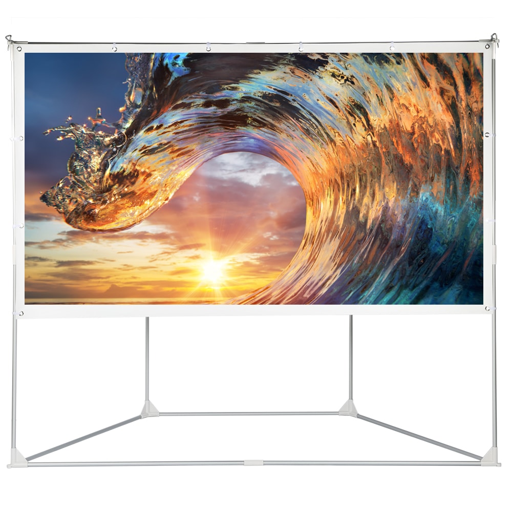 Houzetek Portable Outdoor Projection Screen- Black 100 inch