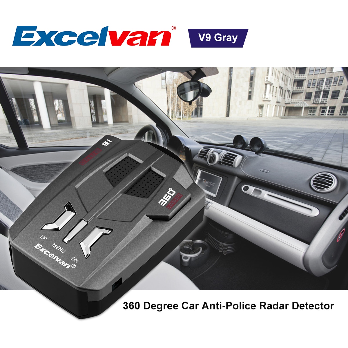 V9 Anti-Police Radar Detector- Ash Gray