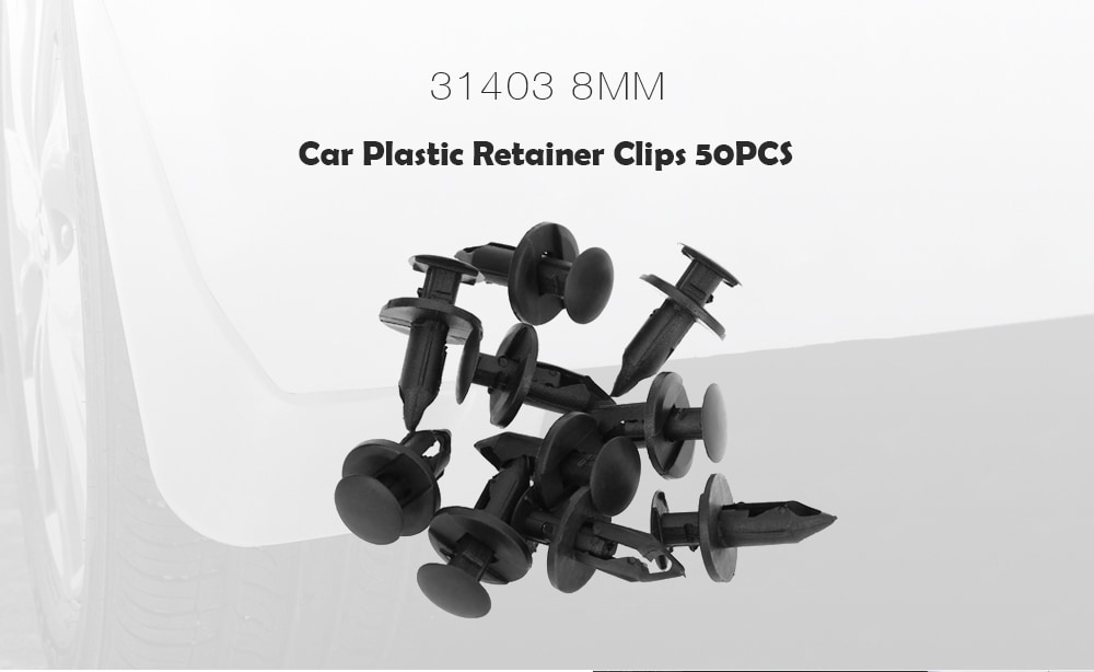 50pcs 31403 8MM Car Plastic Fender Bumper Fasterner Clips- Black