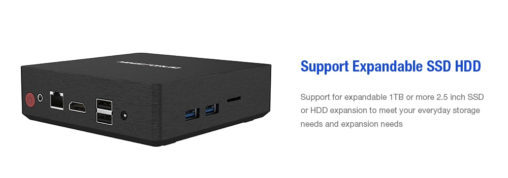 MINISFORUM N36 Intel Celeron N3060 Mini PC HD Graphics 400 Expandable 2.5 Inch SSD HDD 2.4GHz + 5.8GHz WiFi 1000Mbps 2 x USB3.0 BT4.2 Support Windows 10 Home- Black 4GB LPDDR3+64GB ROM UK Plug