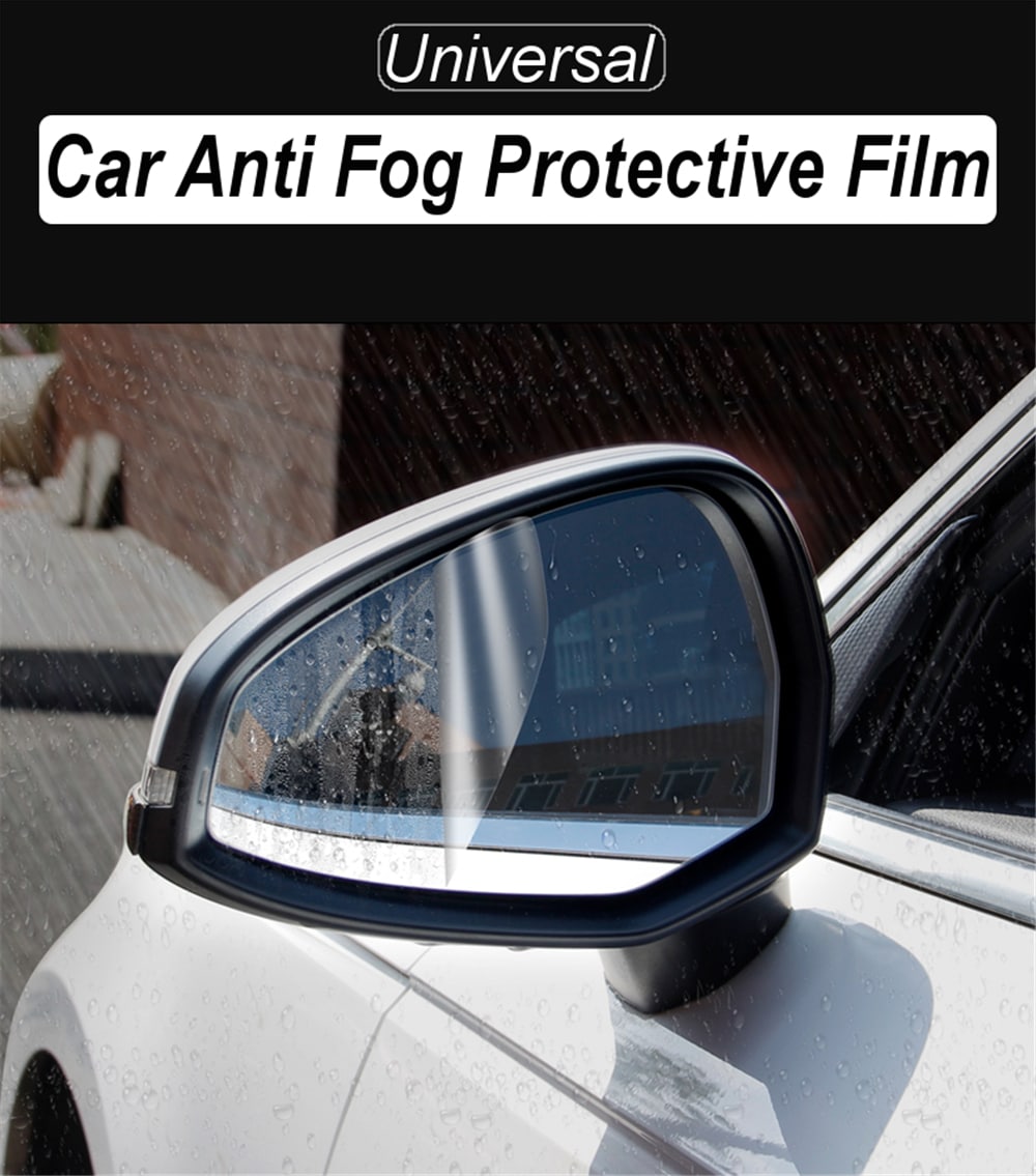 2Pcs Car Anti Fog Rainproof Rear View Mirror Window Protective Film  Nano Coating- Transparent