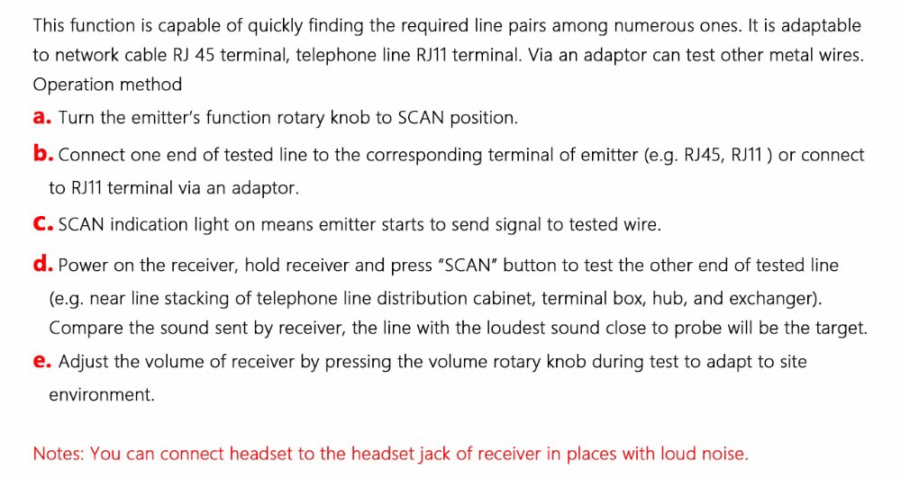 BSIDE FWT11 Network Cable Telephone Detection Wire Checker Anti-interference Line Finder- Deep Sky Blue