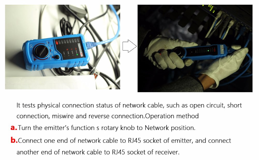 BSIDE FWT11 Network Cable Telephone Detection Wire Checker Anti-interference Line Finder- Deep Sky Blue