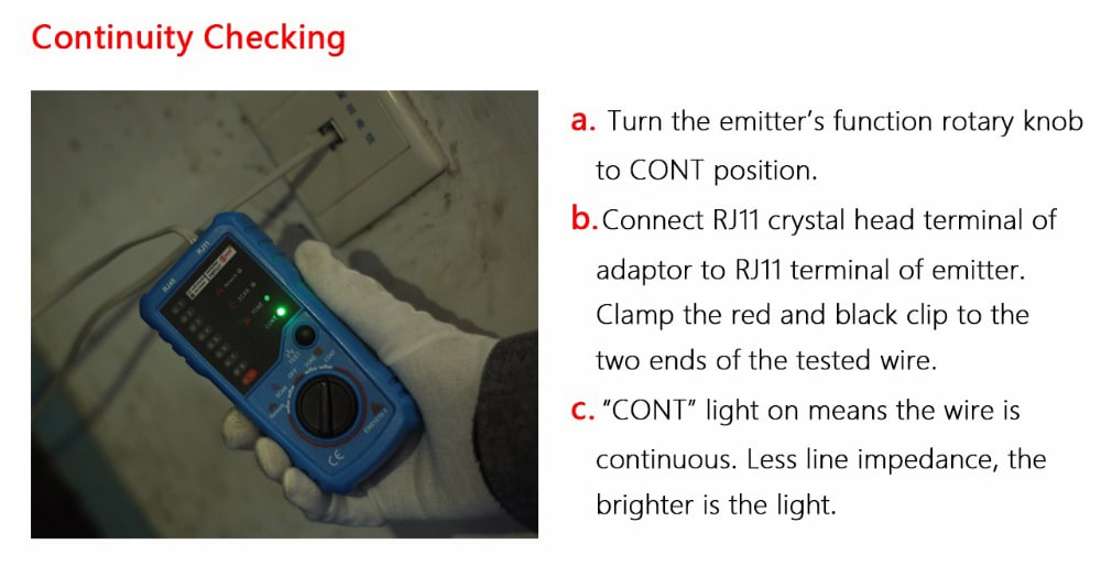 BSIDE FWT11 Network Cable Telephone Detection Wire Checker Anti-interference Line Finder- Deep Sky Blue