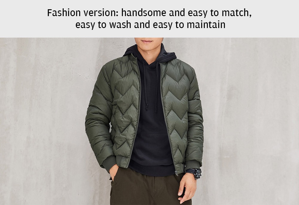 Uleemark Men Light Weight Goose Down Jacket from Xiaomi Youpin- Deep Green L