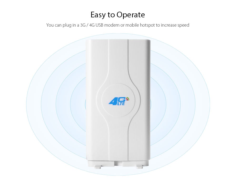 LF - ANT4G01 4G LTE TS9 Connector External MIMO Antenna Signal Booster for Signal Extension- White TS9