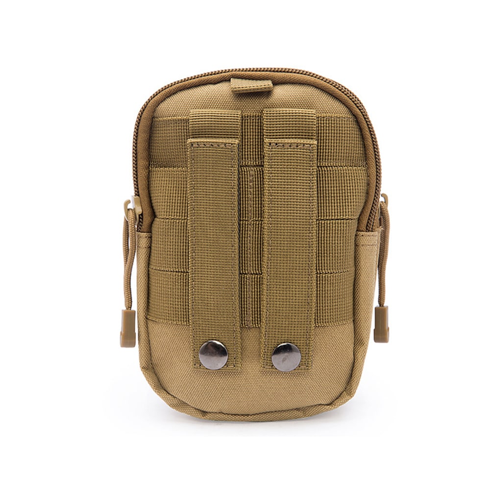 Waist Bag Molle Tactical Pack Bag Waterproof Travel Belt Clip Phone Pouch Case- Dark Khaki