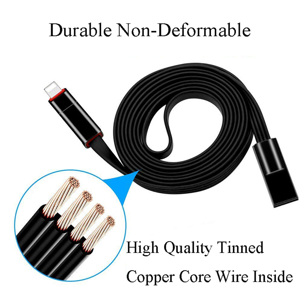 Repairable Charge Cable for iPhone Quick Charging Line 1.5 M- Black