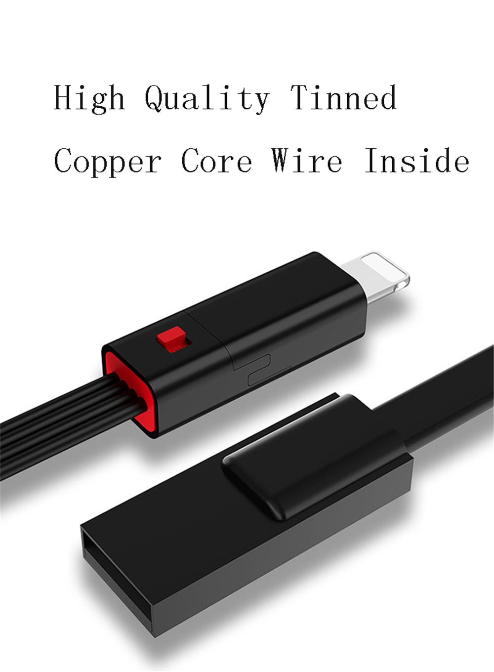 Repairable Charge Cable for iPhone Quick Charging Line 1.5 M- Black